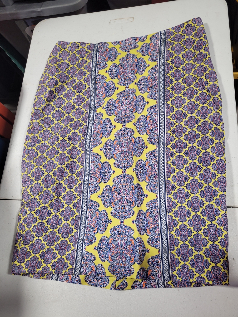 The Limited Yellow Paisley-Print Pencil Skirt